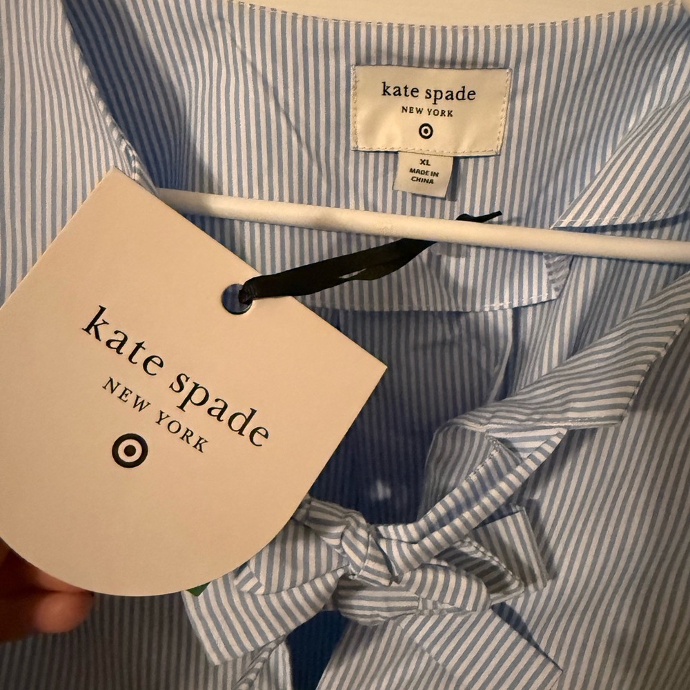 Kate Spade Blue Striped Blouse - Picture 2 of 6